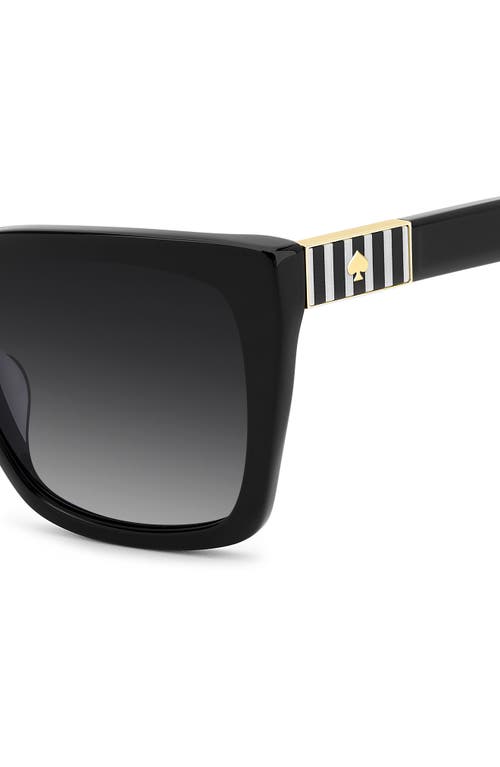 Kate Spade New York Lilah 55mm Gradient Square Sunglasses In Black/dark Grey Sf