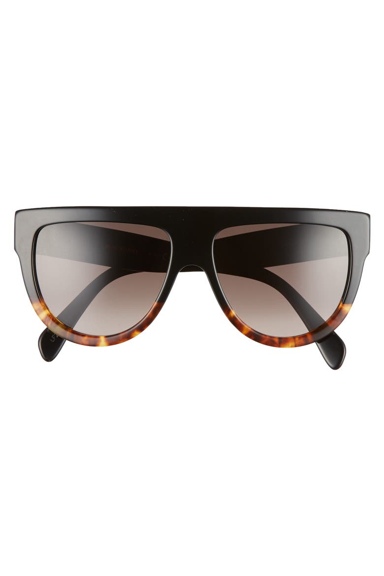 Flat Top Sunglasses, Alternate, color, BLACK/ HAVANA/ SMOKE