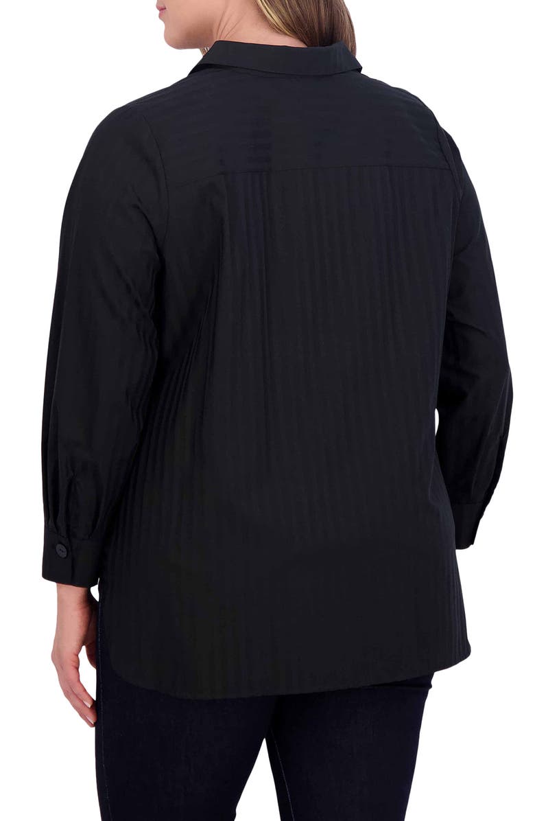 Foxcroft Pandora Stripe Cotton Blend Button-Up Shirt, Alternate, color, 