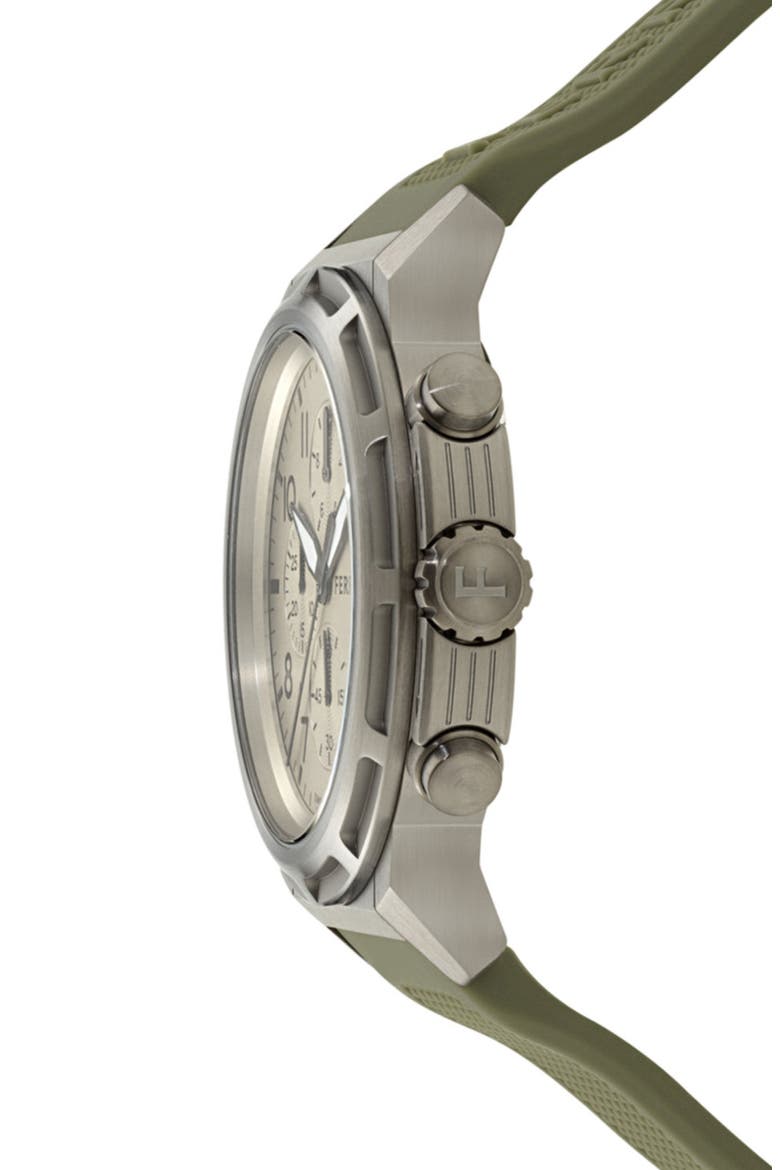 Sport Chrono Silicone Strap Watch, Alternate, color, GUNMETAL GREY