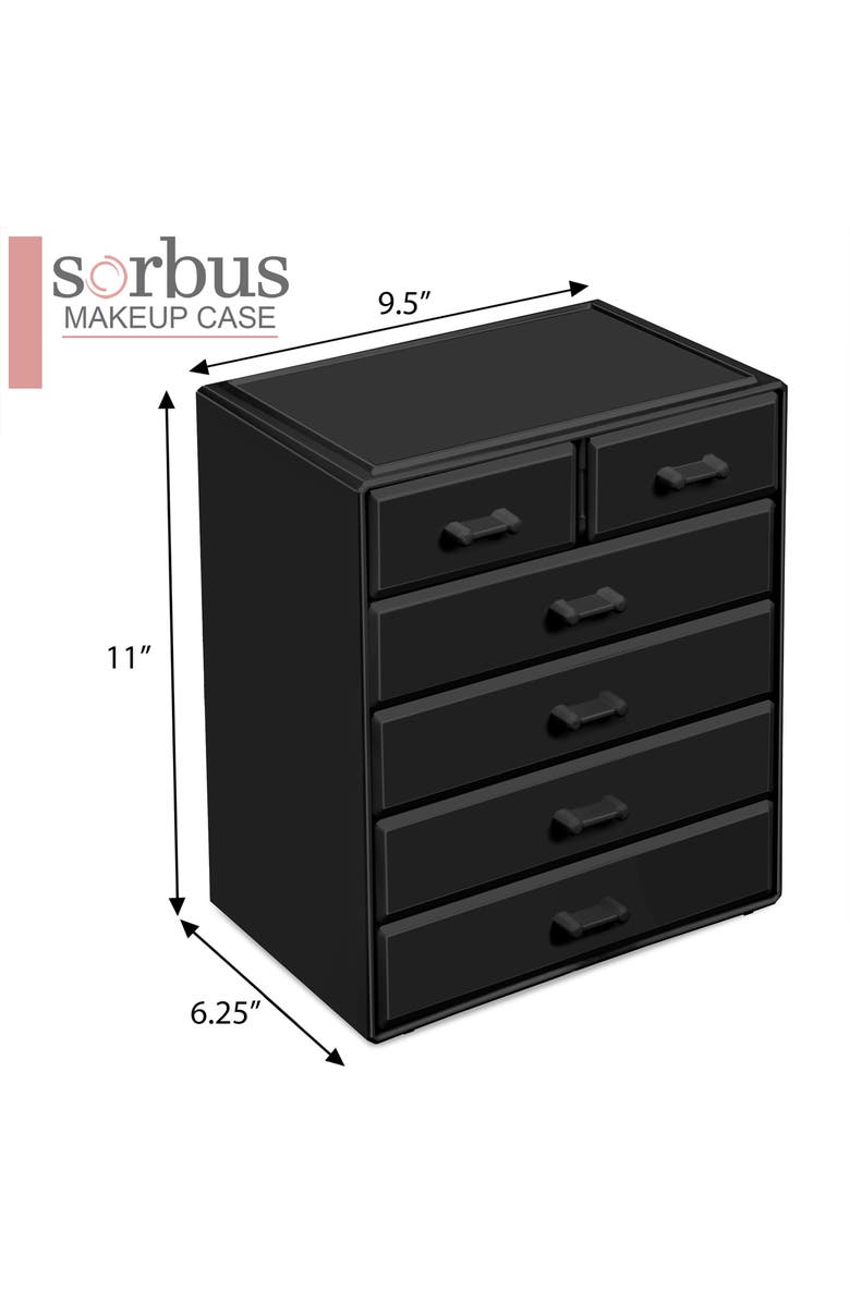 SORBUS Large 6 Drawer Makeup Case, Alternate, color, 