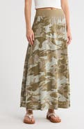 ATM Anthony Thomas Melillo Camo Print Cotton Maxi Skirt