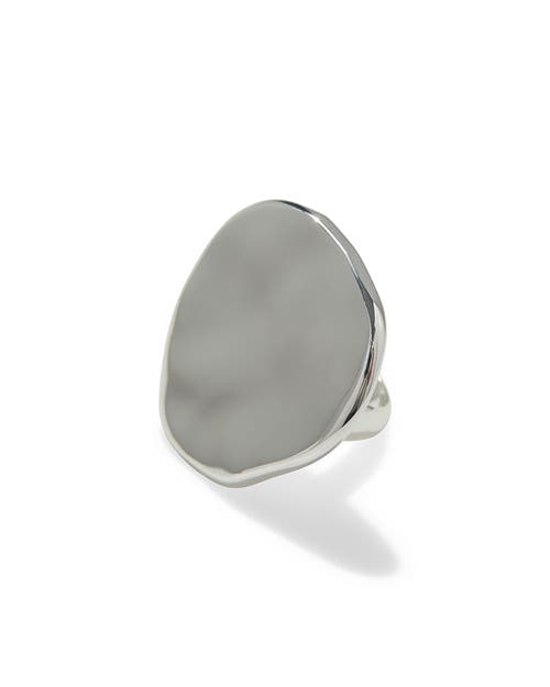 Weworewhat Hammered Plate Ring In Silver
