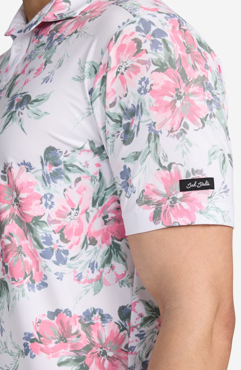 Bad Birdie Core Spring Showers Floral Performance Golf Polo, Alternate, color, Spring Showers