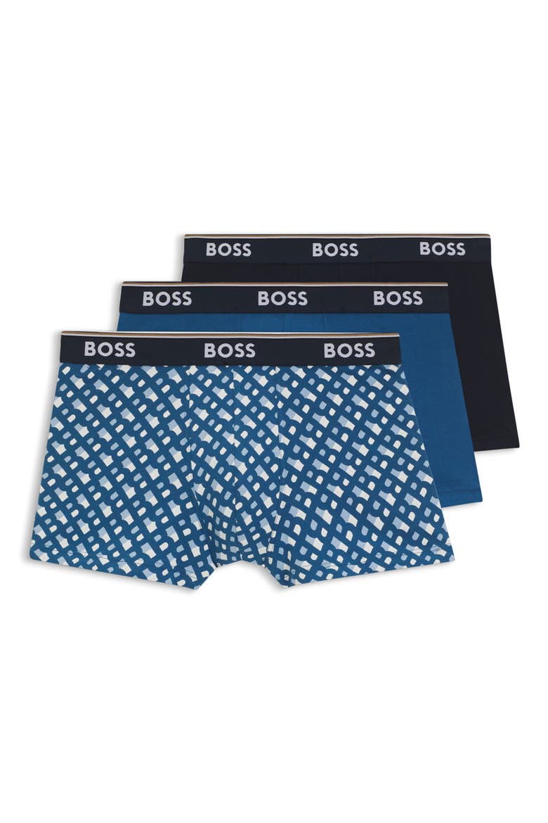 Assorted 3-Pack Power Stretch Cotton Trunks, Main, color, OPEN BLUE
