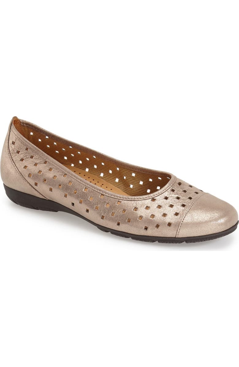 Gabor Perforated Ballet Flat, Main, color,