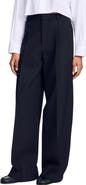 SANDRO Striped wide-leg trousers