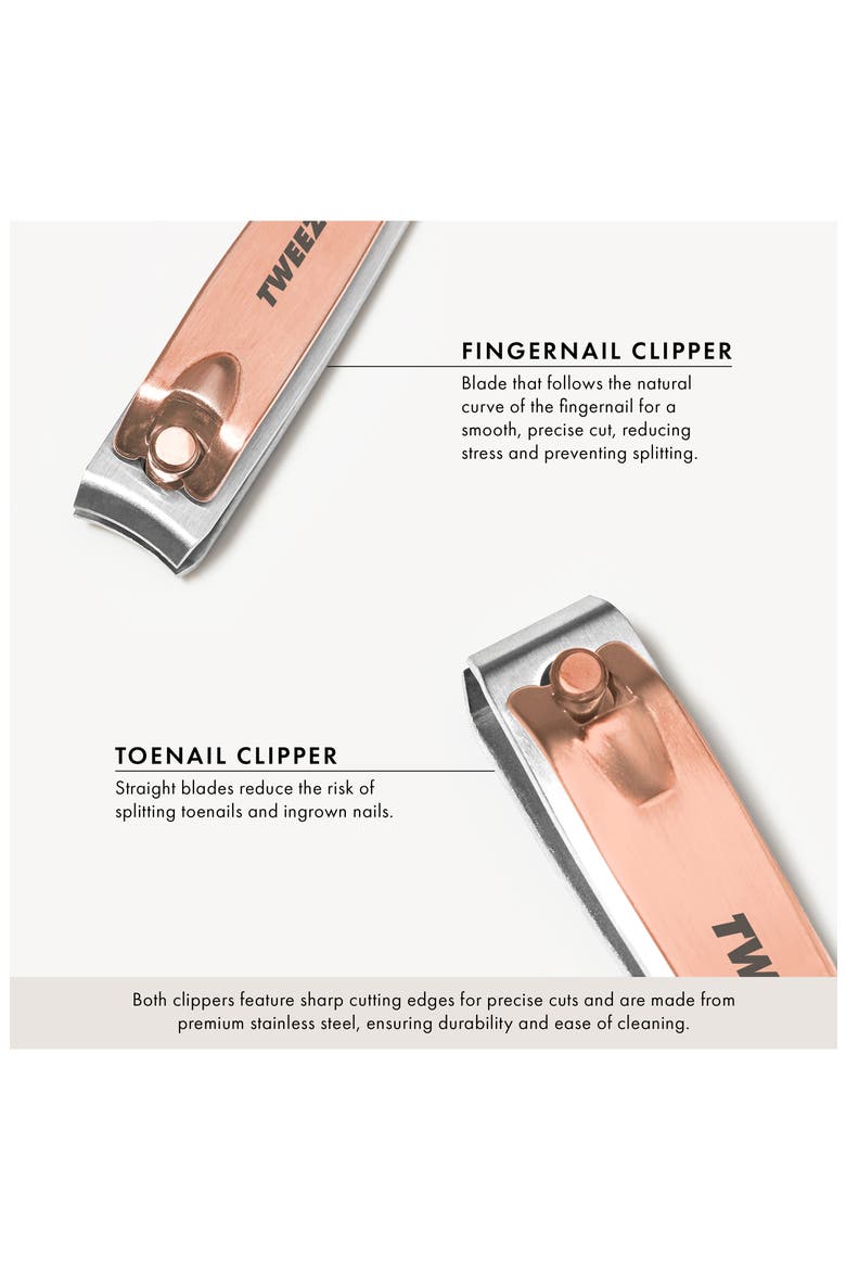 Rose Gold Combo 2-Pack Nail Clipper Set, Alternate, color, NO COLOR