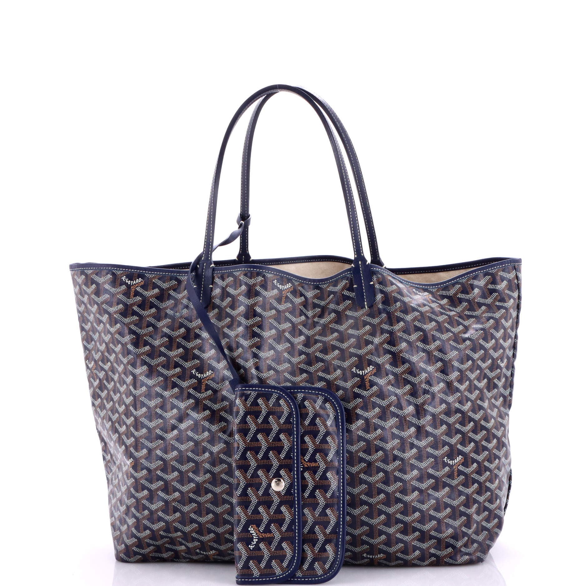 Pre-Owned Goyard Saint Louis Tote Coated Canvas GM, Alternate, color, Blue