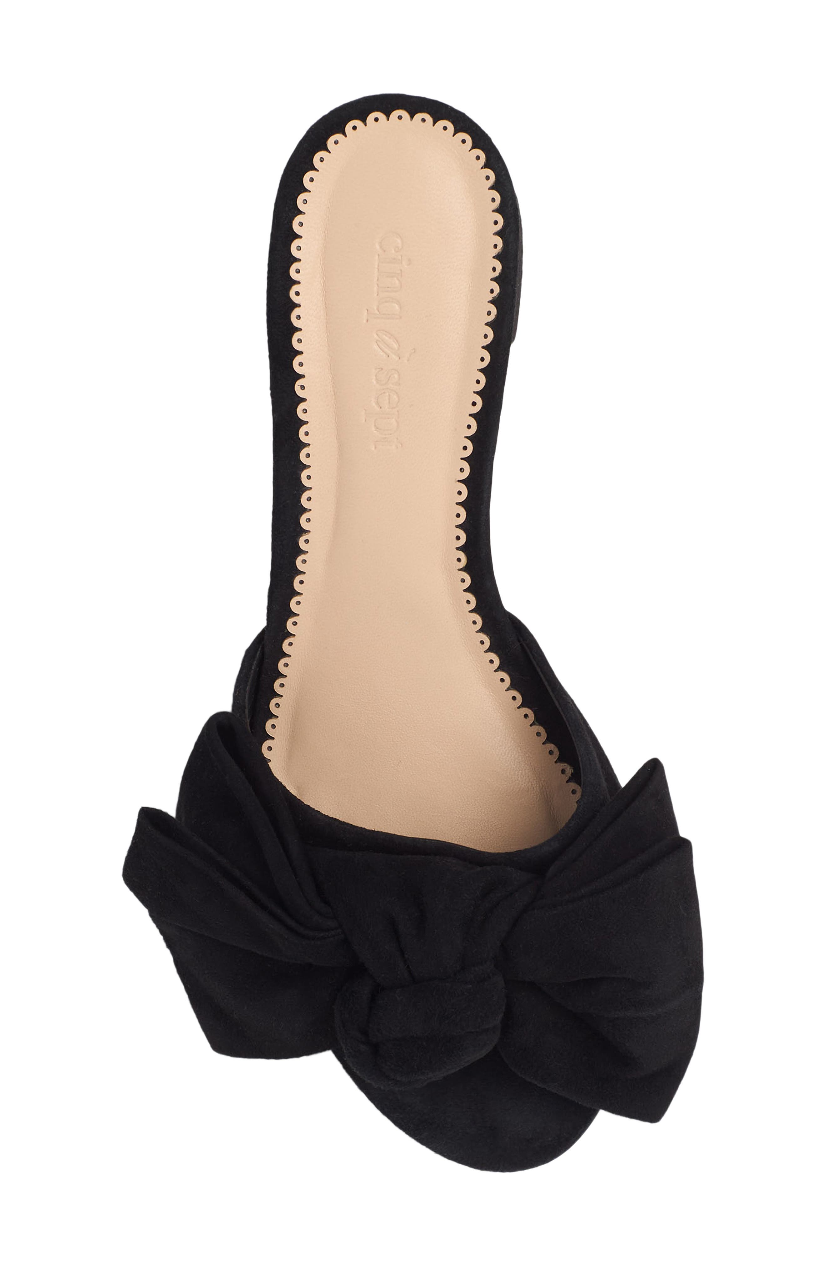 Cinq à Sept Faith Suede Slide Sandal, Alternate, color, Black