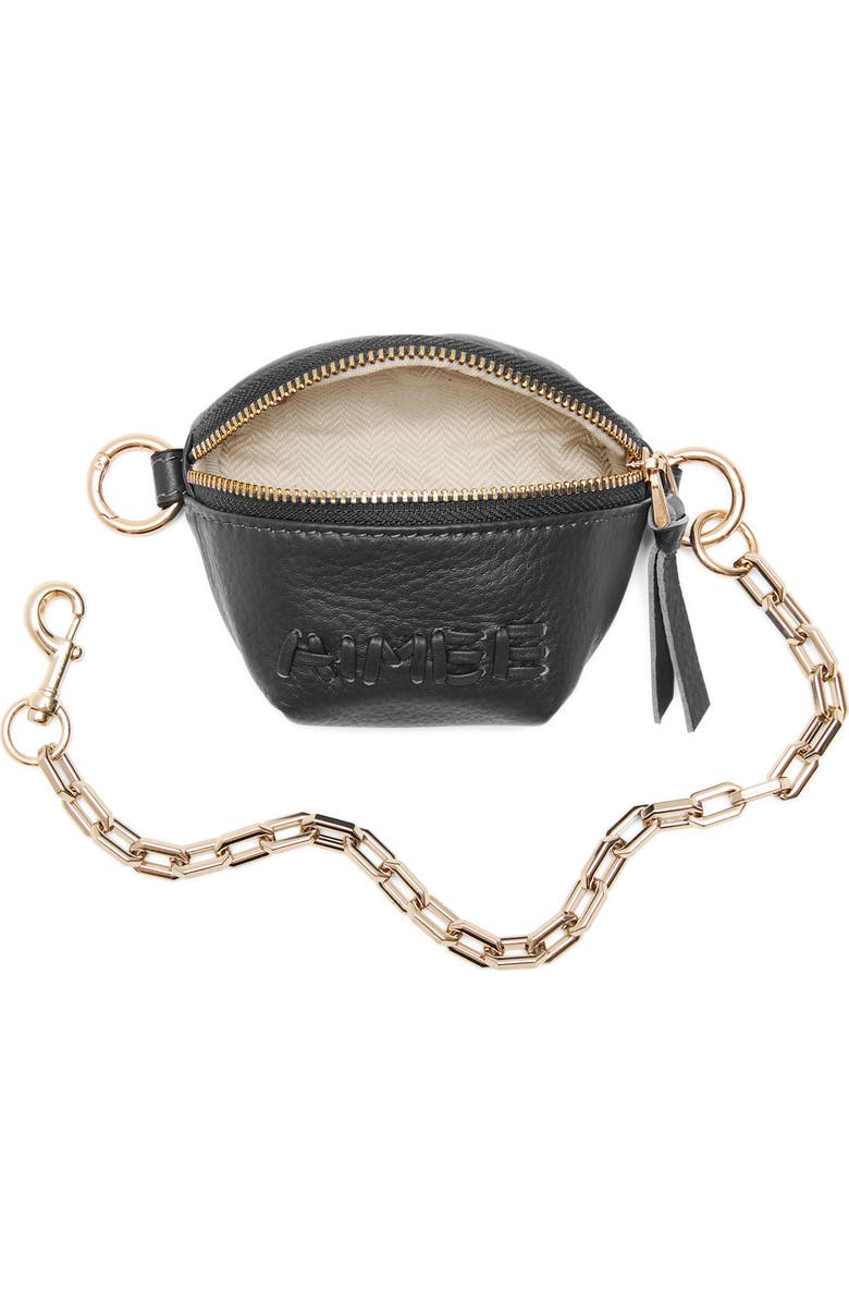 AIMEE Zip Sling Leather Bag Charm, Alternate, color, Black
