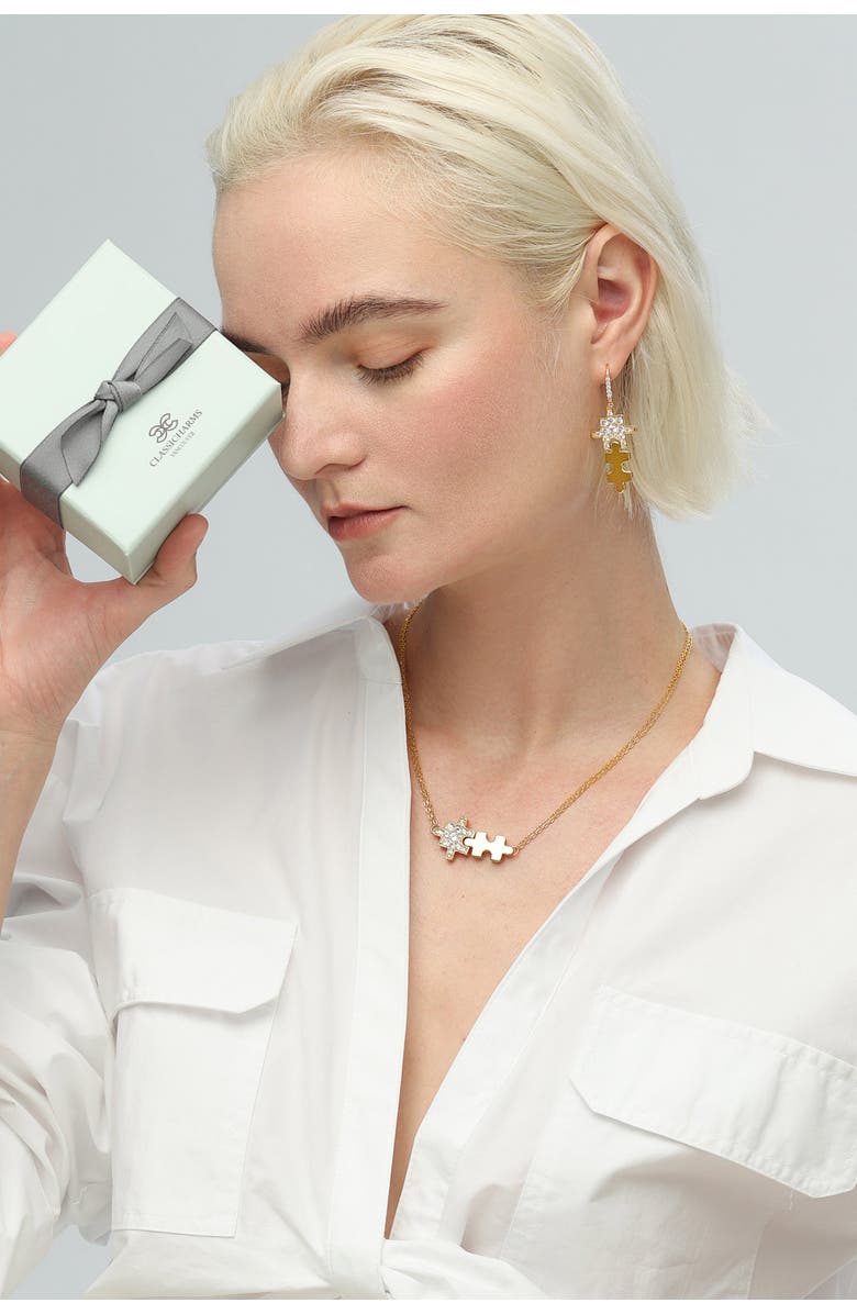 Classicharms Jigsaw Puzzle Necklace, Alternate, color, Gold