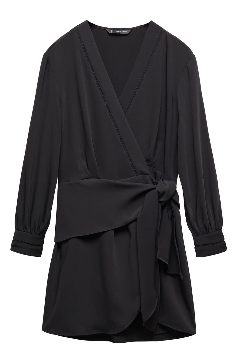 MANGO Long Sleeve Wrap Dress, Alternate, color, 
