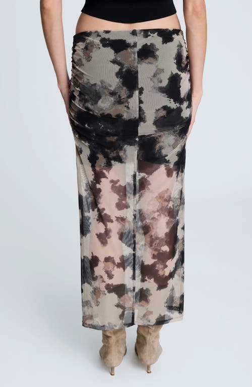 Kenneth Cole Side Rouched Midi Skirt In Multi