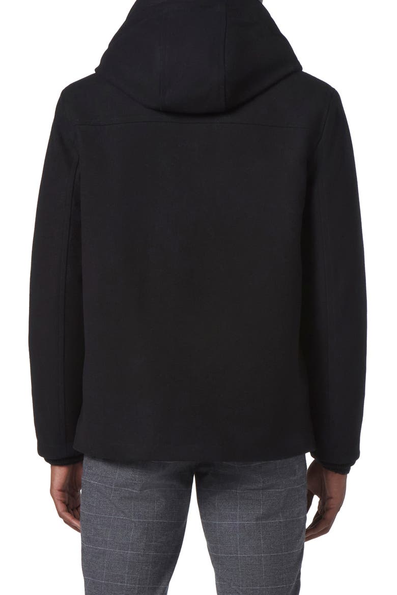 Palmer Melton Hooded Jacket, Alternate, color, BLACK