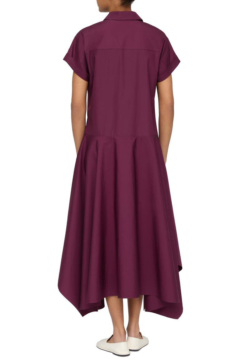 Drop Waist Organic Cotton Poplin Midi Shirtdress, Alternate, color, VIOLET ASH