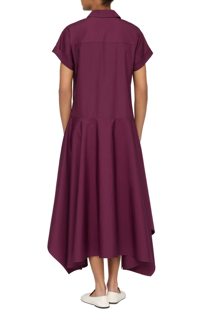 Lafayette 148 New York Drop Waist Organic Cotton Poplin Midi Shirtdress, Alternate, color, Violet Ash