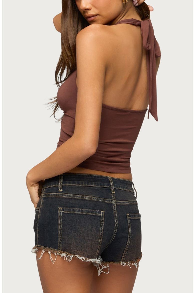 Lavan Gathered Bead Halter Top, Alternate, color, BROWN