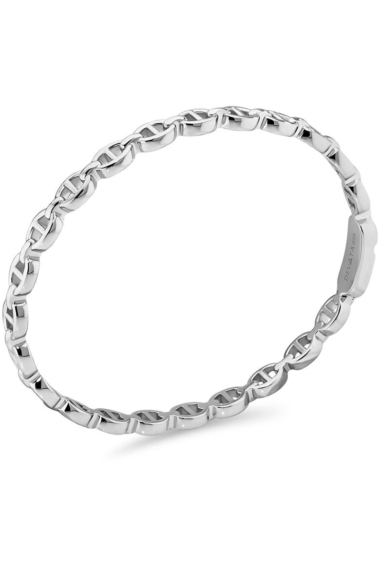 Mariner Anchor Bangle Bracelet in Rhodium Plated Sterling Silver, Alternate, color, Silver