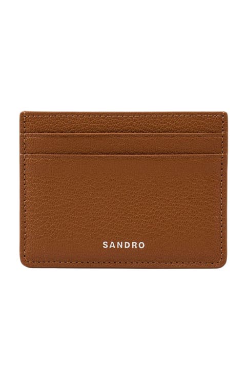 Grained leather cardholder