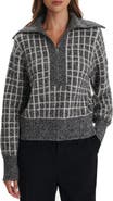 Varley Furley Check Bouclé Half Zip
