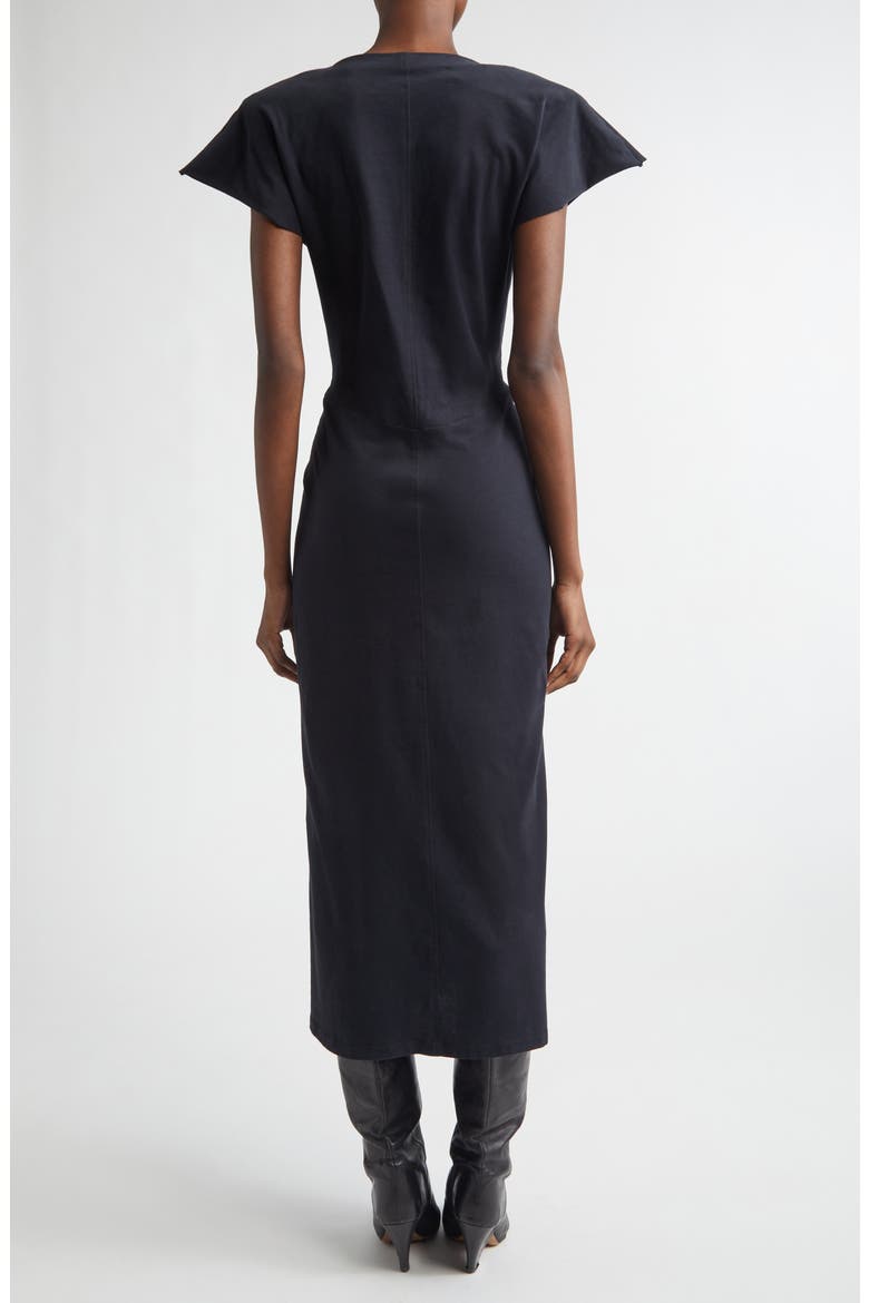 Nadra Pleated Midi Dress, Alternate, color, BLACK