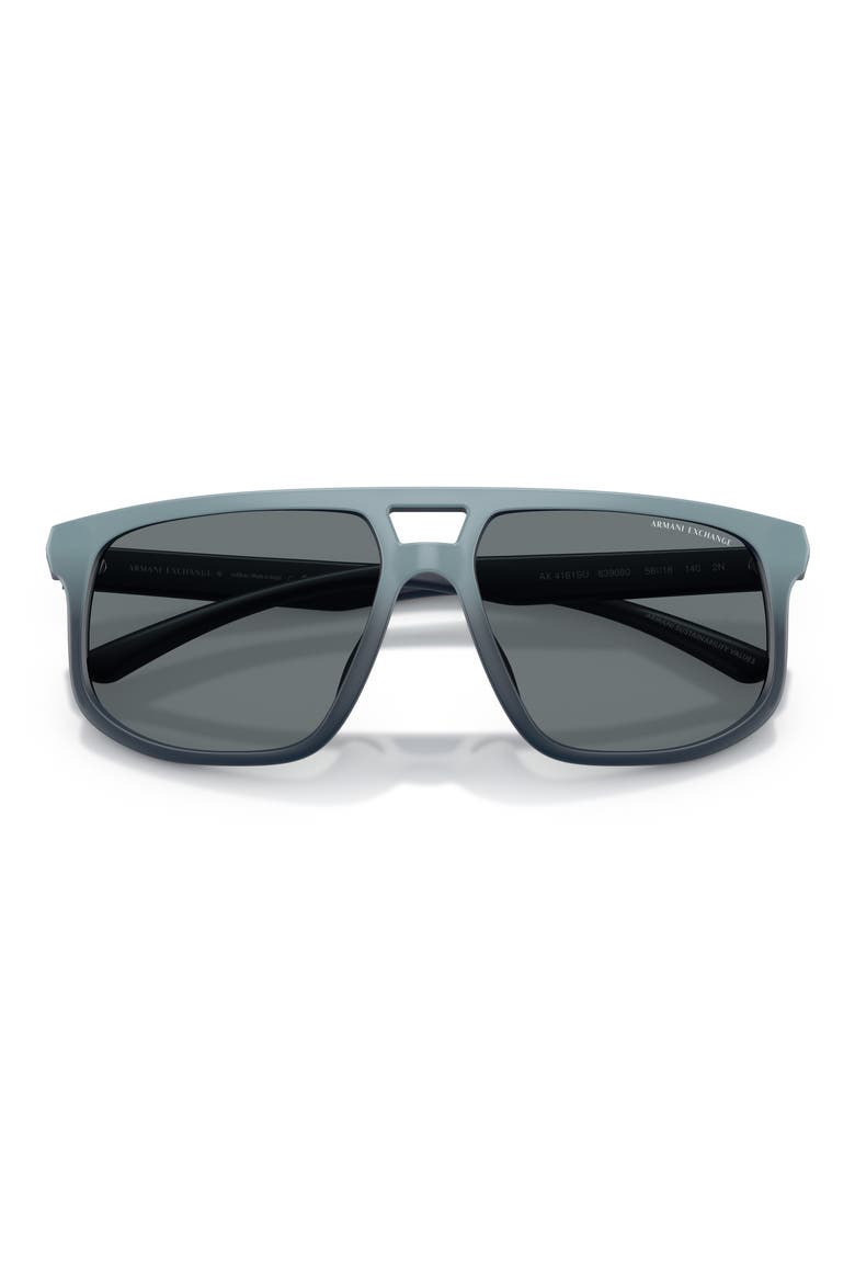 58mm Pilot Sunglasses, Alternate, color, MATTE BLUE GRADIENT / BLUE