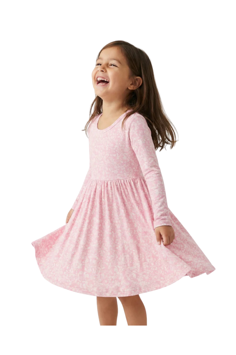 Long Sleeve Twirl Dress, Main, color, Petite Fleur