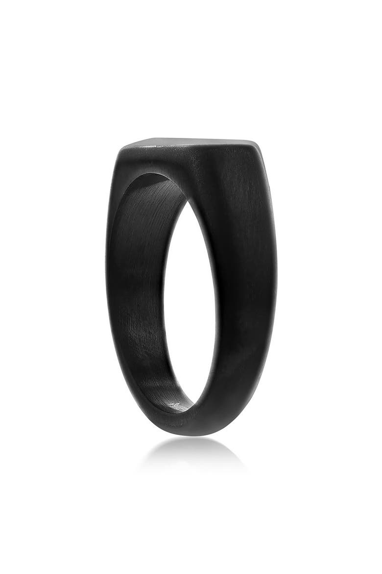 Men's Wood Inlay Signet Ring, Alternate, color, WOOD