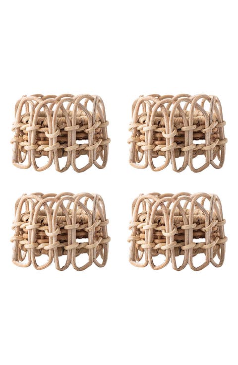 Provence Set of 4 Rattan Napkin Rings