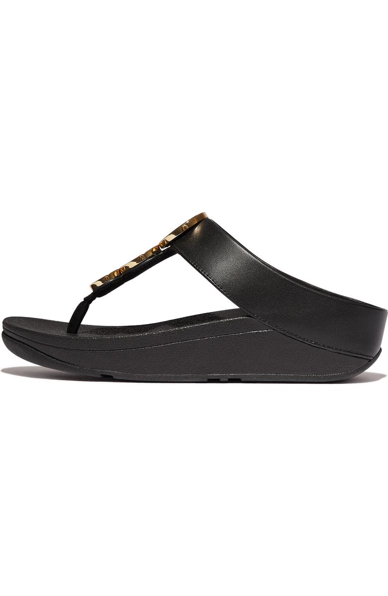 FitFlop Fino Platform Wedge Flip Flop, Alternate, color, All Black