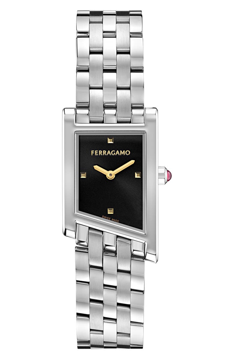 FERRAGAMO Asymetrique Bracelet Watch, 22mm x 36mm, Main, color, Stainless Steel