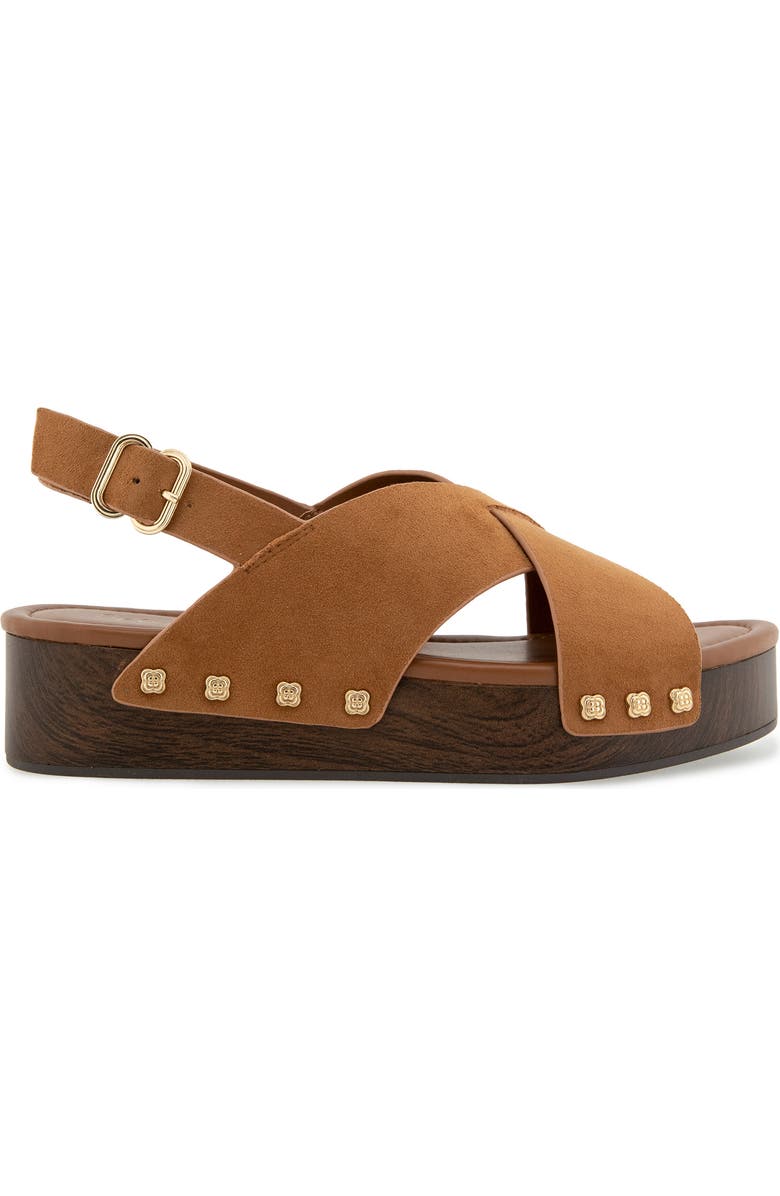 Splendid Quandry Woodgrain Platform Slingback Sandal, Alternate, color, Caramel