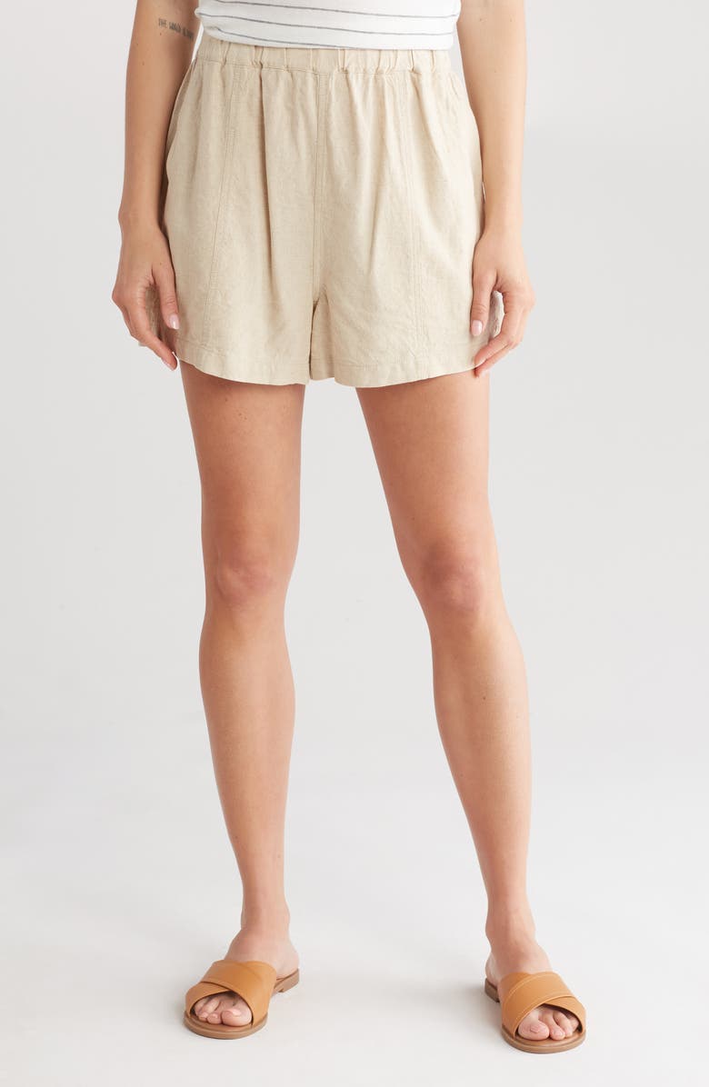 Madewell Relaxed Linen Shorts, Main, color, 