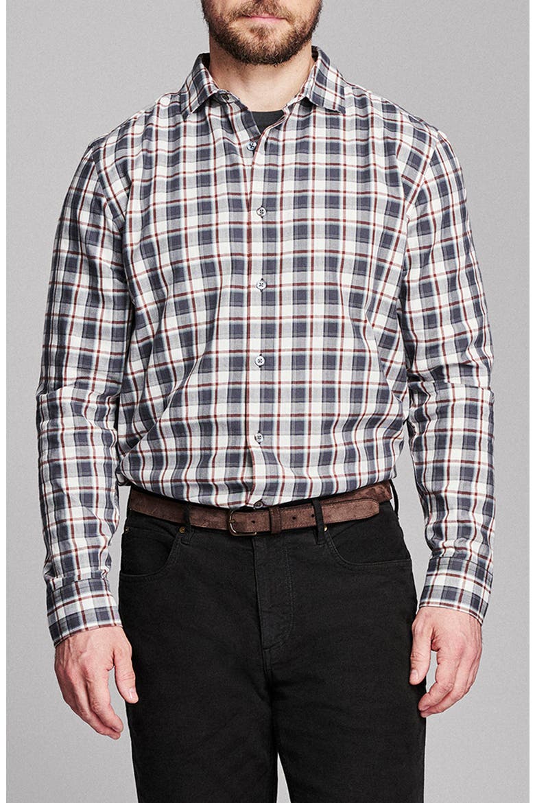 Hutcheson Plaid Button-Up Shirt, Main, color, CARBON BLUE MULTI