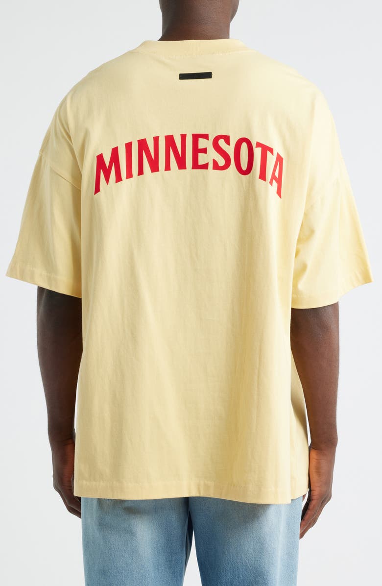Fear of God Essentials MLB Twins '90s Fit Cotton Graphic T-Shirt, Alternate, color, Cream Yellow