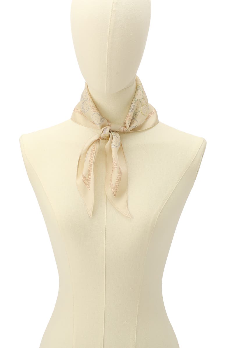 COACH Rainbow Signature C Silk Scarf, Alternate, color, Beige Multi