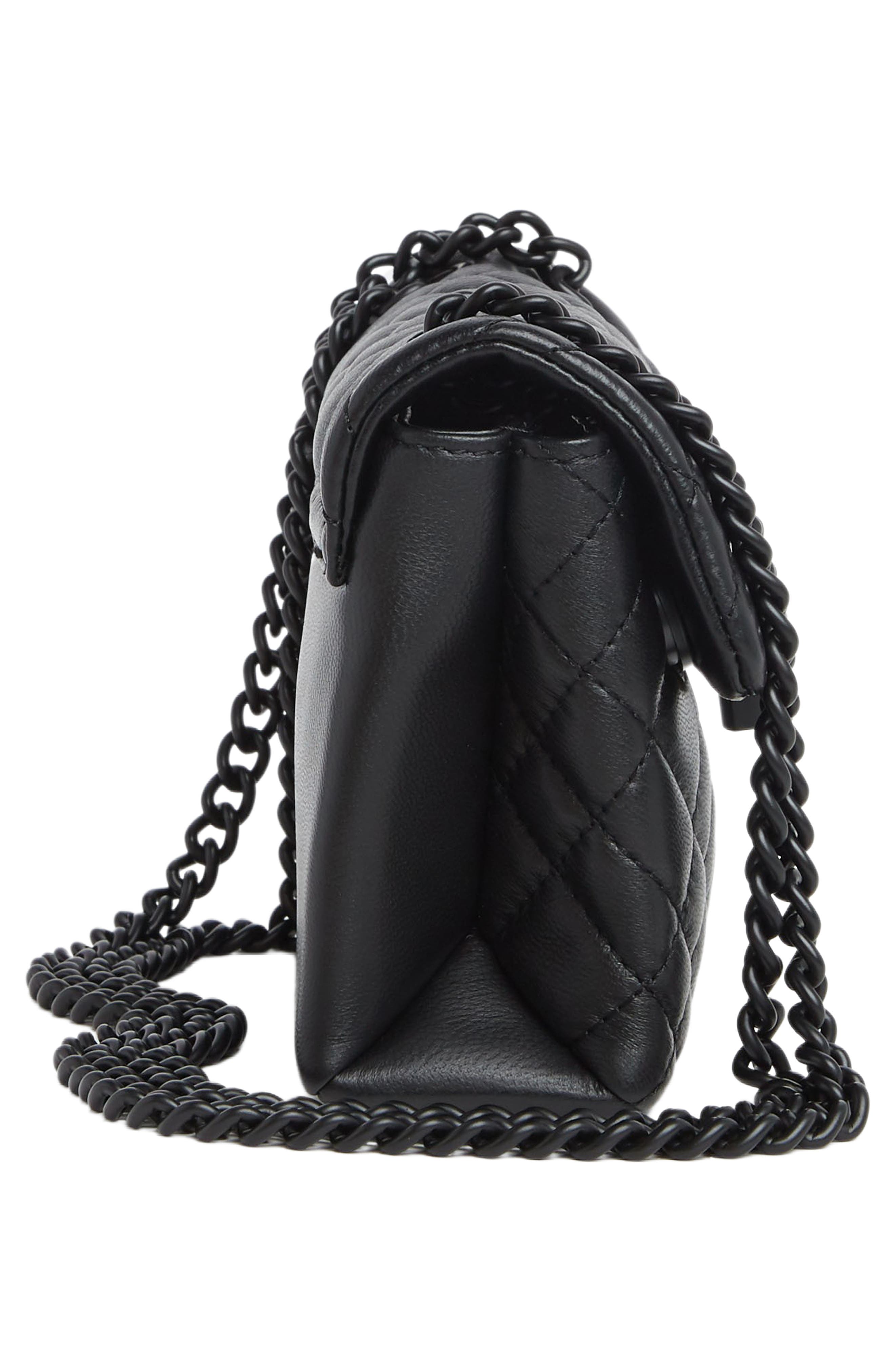 Kurt Geiger London Mini Brixton Drench Leather Shoulder Bag, Alternate, color, Black