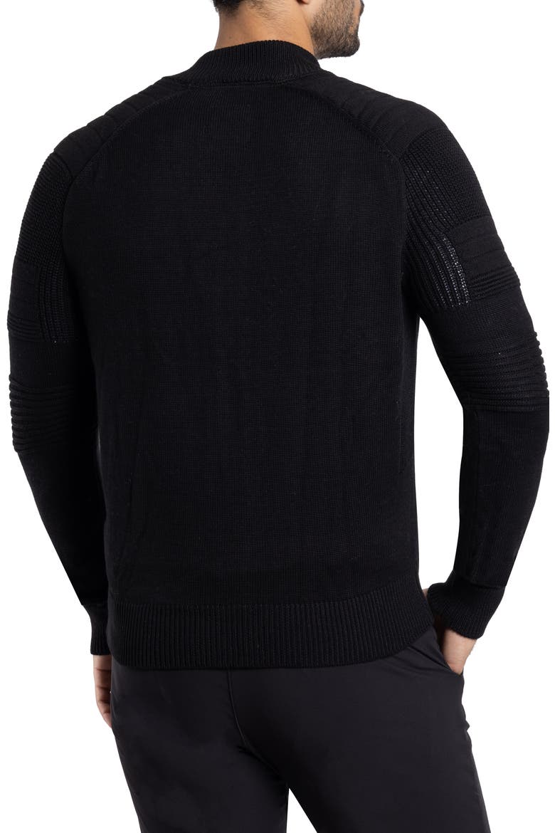 Full-Zip Sweater Jacket, Alternate, color, BLACK