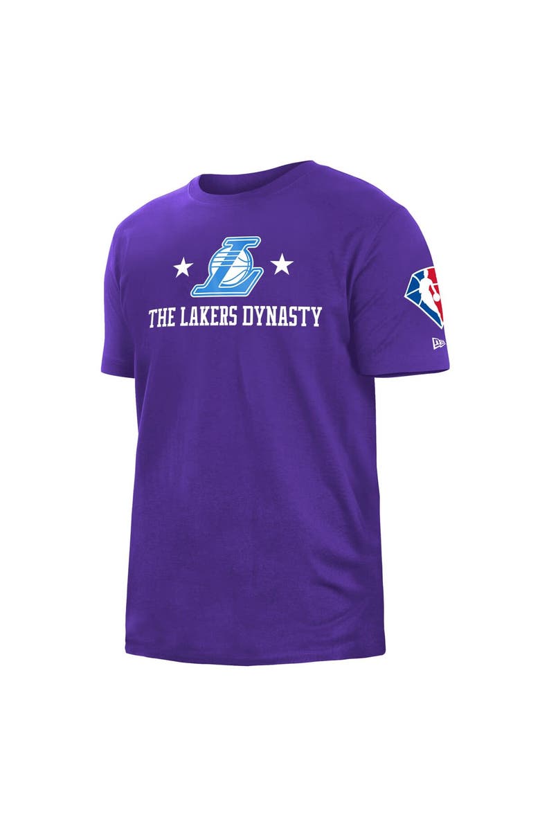 New Era Men's New Era Purple Los Angeles Lakers 2021/22 City Edition Brushed Jersey T-Shirt, Alternate, color, 