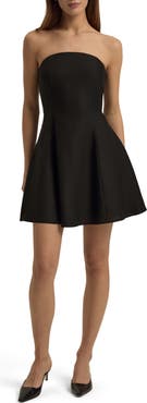 Favorite Daughter The Favorite Strapless Flare Linen Minidress