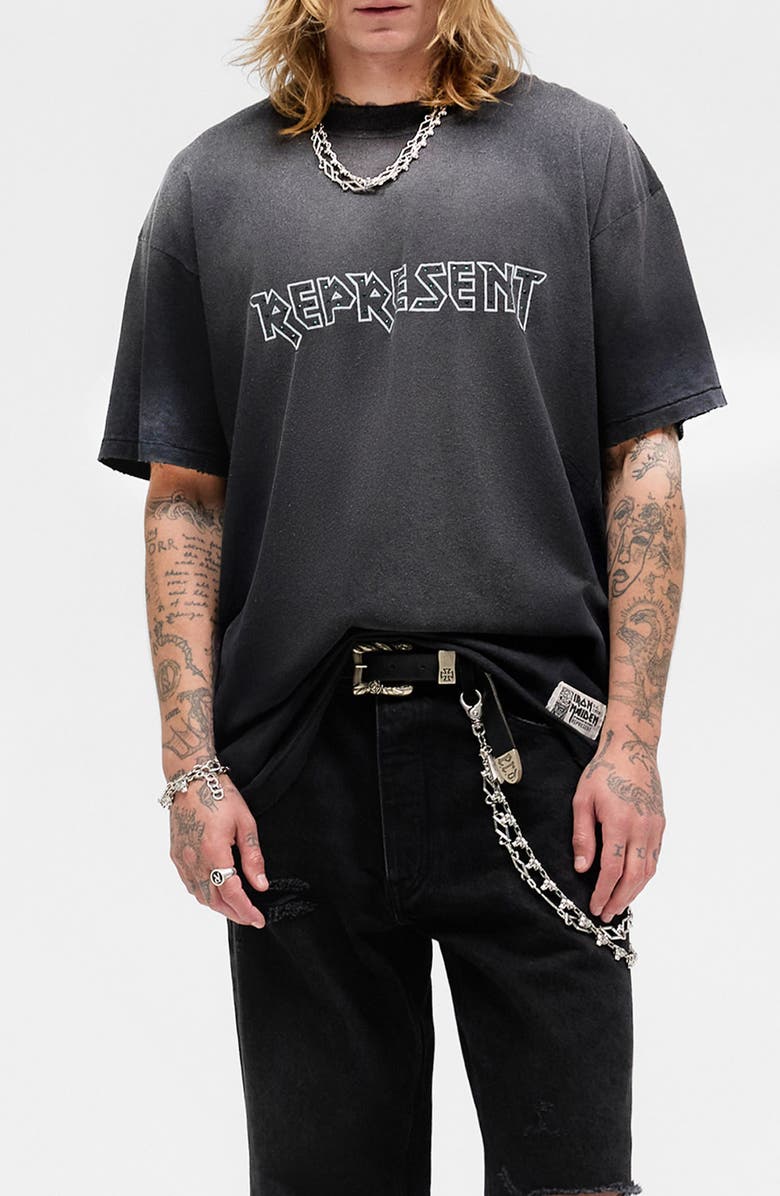 Represent Iron Maiden Infinite Dreams Graphic T-Shirt, Main, color, Aged Black