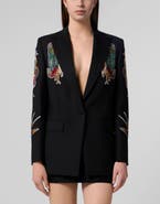 PHILIPP PLEIN Boyfriend's Fit Blazer Tattoo Patches Women