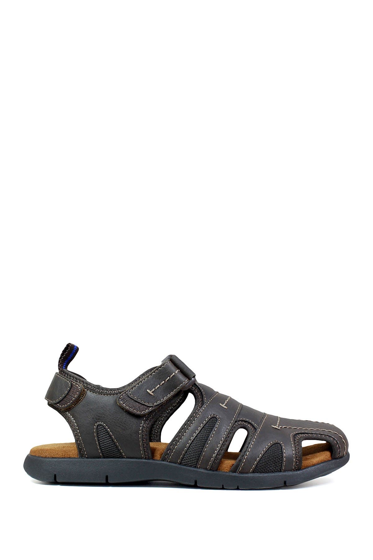 NUNN BUSH Rio Grande Leather Closed Toe Fisherman Sandal - Wide Width Available, Alternate, color, Brown