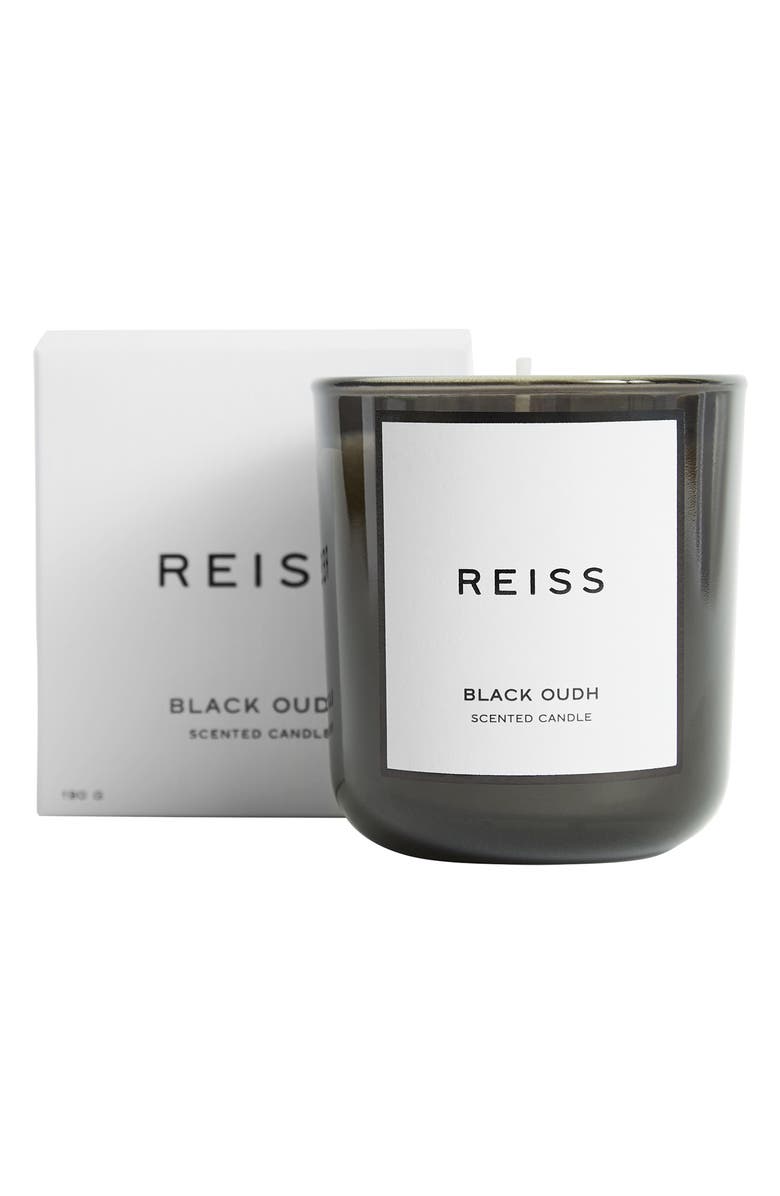 Reiss Black Oudh Scented Candle, Alternate, color, Black