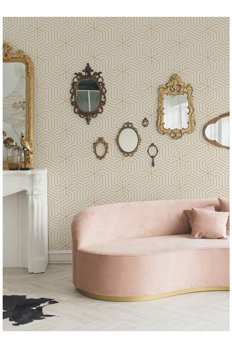 Ramsey Cream Peel & Stick Wallpaper, Alternate, color, YELLOW