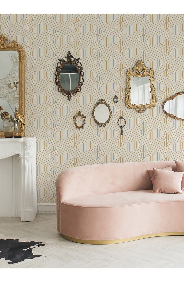 Wallpops Ramsey Cream Peel & Stick Wallpaper, Alternate, color, Yellow