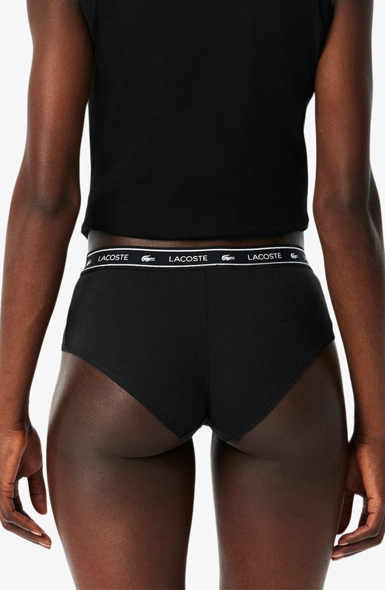 Lacoste Stretch Cotton Briefs, Alternate, color, Black