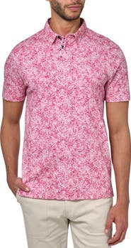 Brooklyn Brigade Slim Fit Abstract Floral Short Sleeve Polo