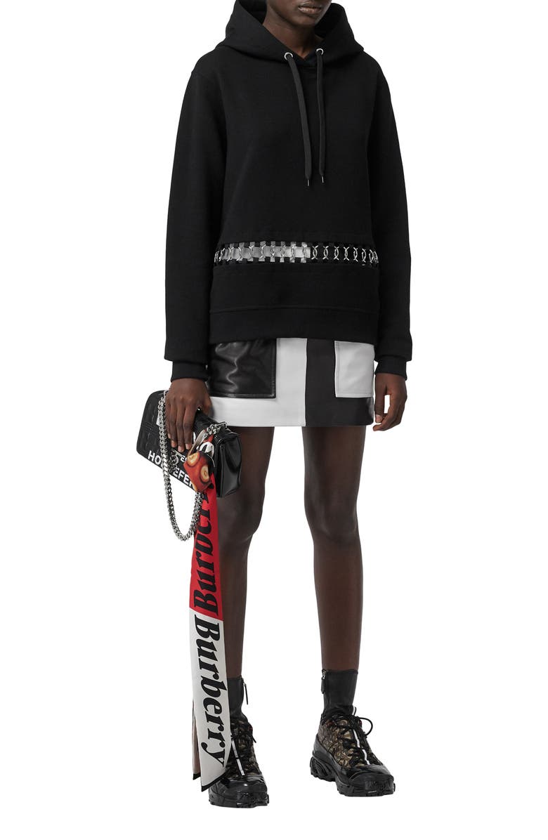 Burberry Poulter Ring Detail Cotton Hoodie, Alternate, color, 